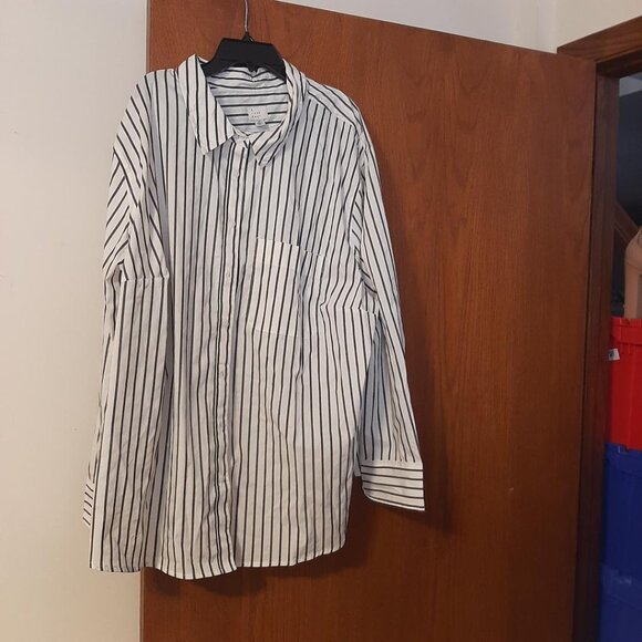 NEW With Tag ! A New Day Stripe Shirt Brown/White Size 3XL - Picture 1 of 10